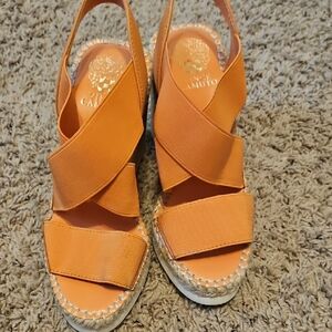 Vince Camuto Orange Espadrille Shoes with Slingback Straps